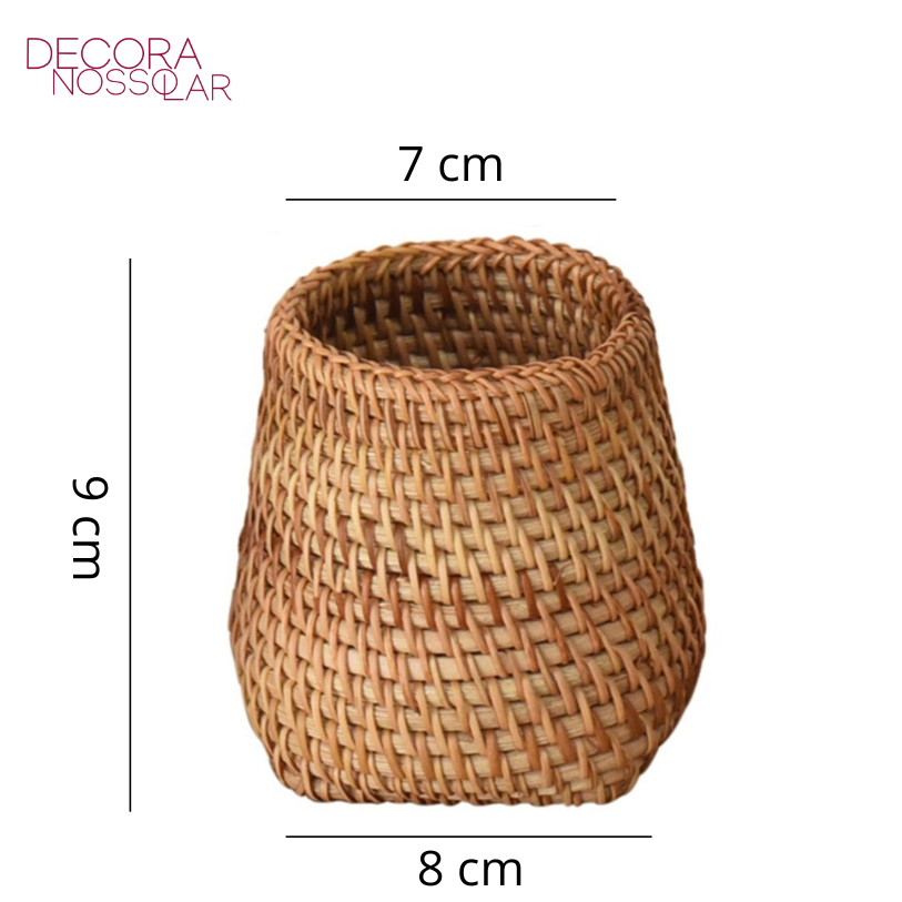 Porta Objetos Rattan - Decora Nosso Lar