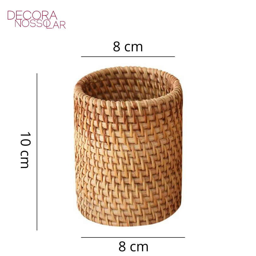 Porta Objetos Rattan - Decora Nosso Lar