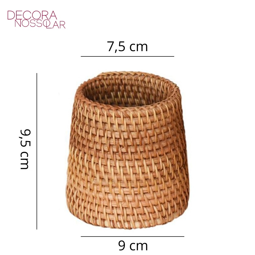 Porta Objetos Rattan - Decora Nosso Lar