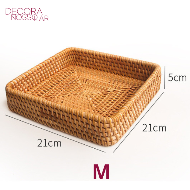 Cesta Versátil de Rattan Feita à Mão - Decora Nosso Lar