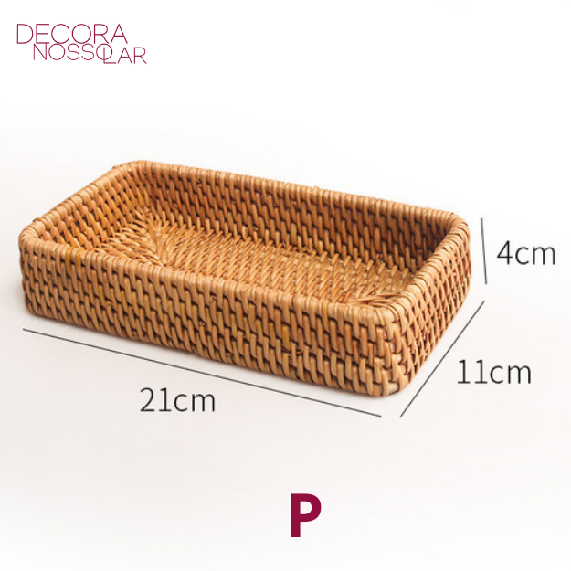 Cesta Versátil de Rattan Feita à Mão - Decora Nosso Lar