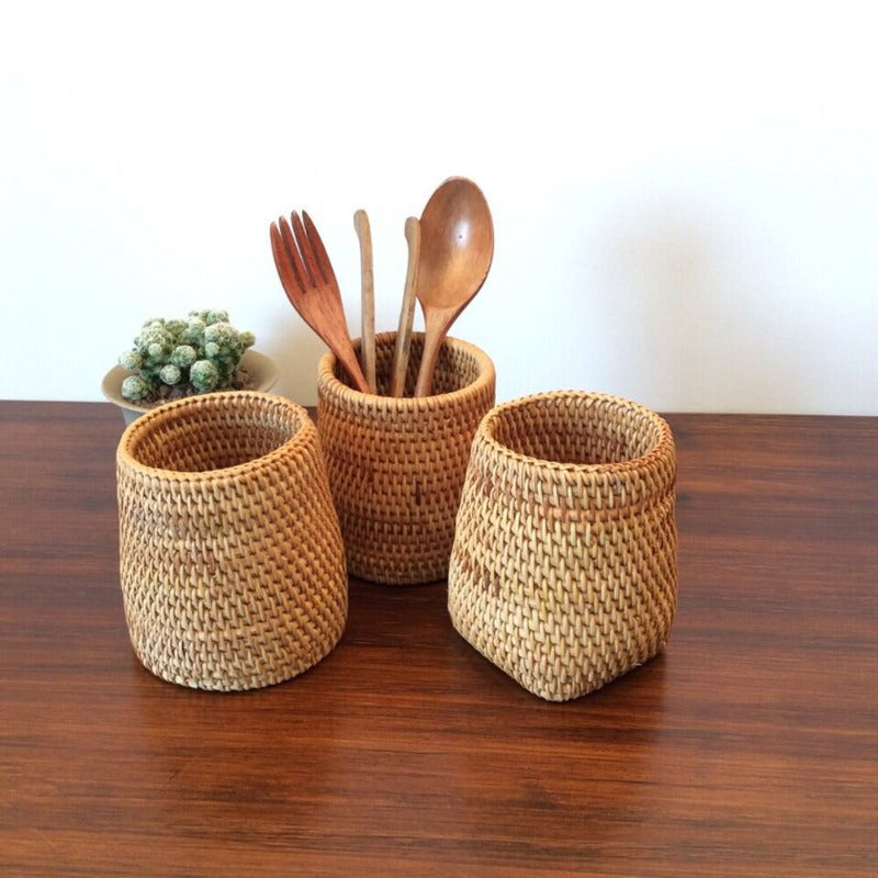 Porta Objetos Rattan - Decora Nosso Lar