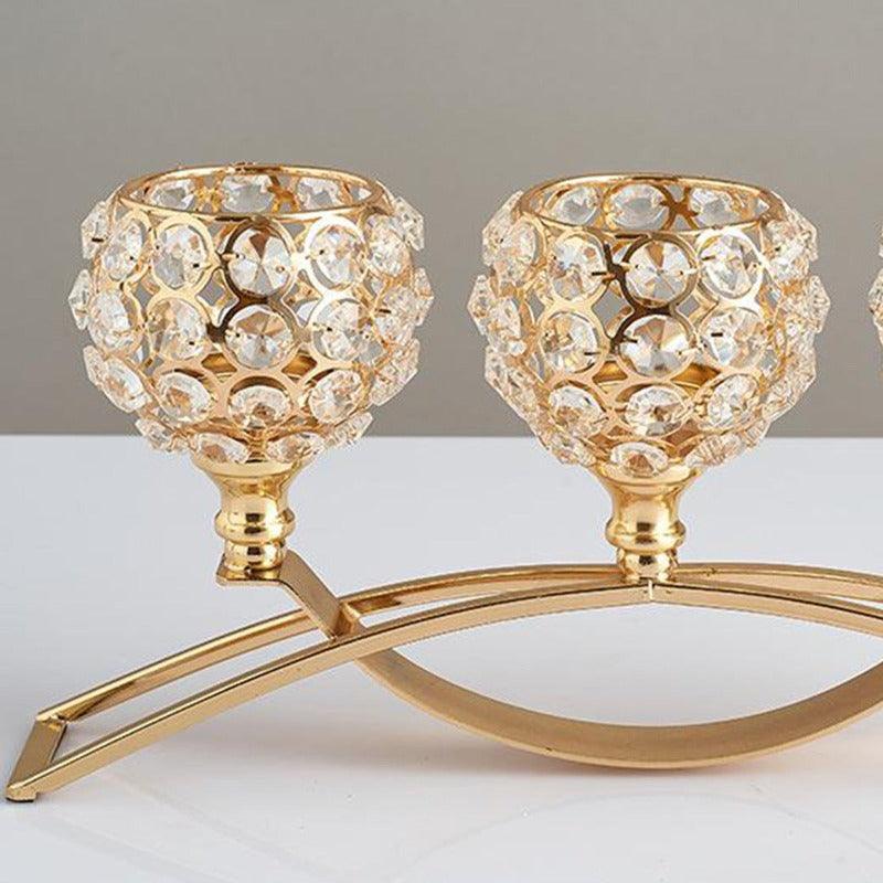 Castiçal de Cristal Candelabro Europeu - Decora Nosso Lar