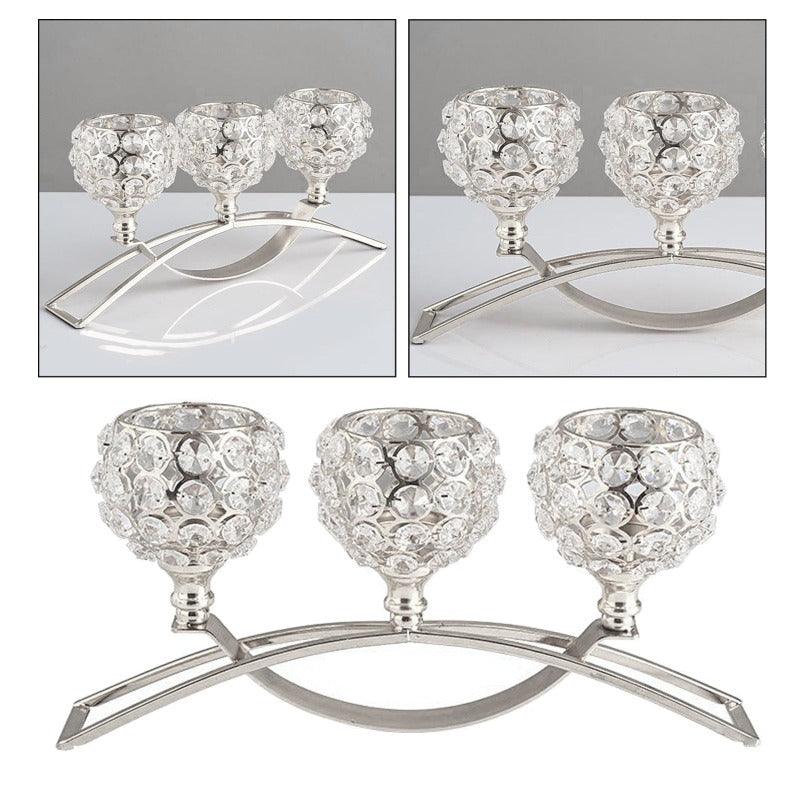 Castiçal de Cristal Candelabro Europeu - Decora Nosso Lar